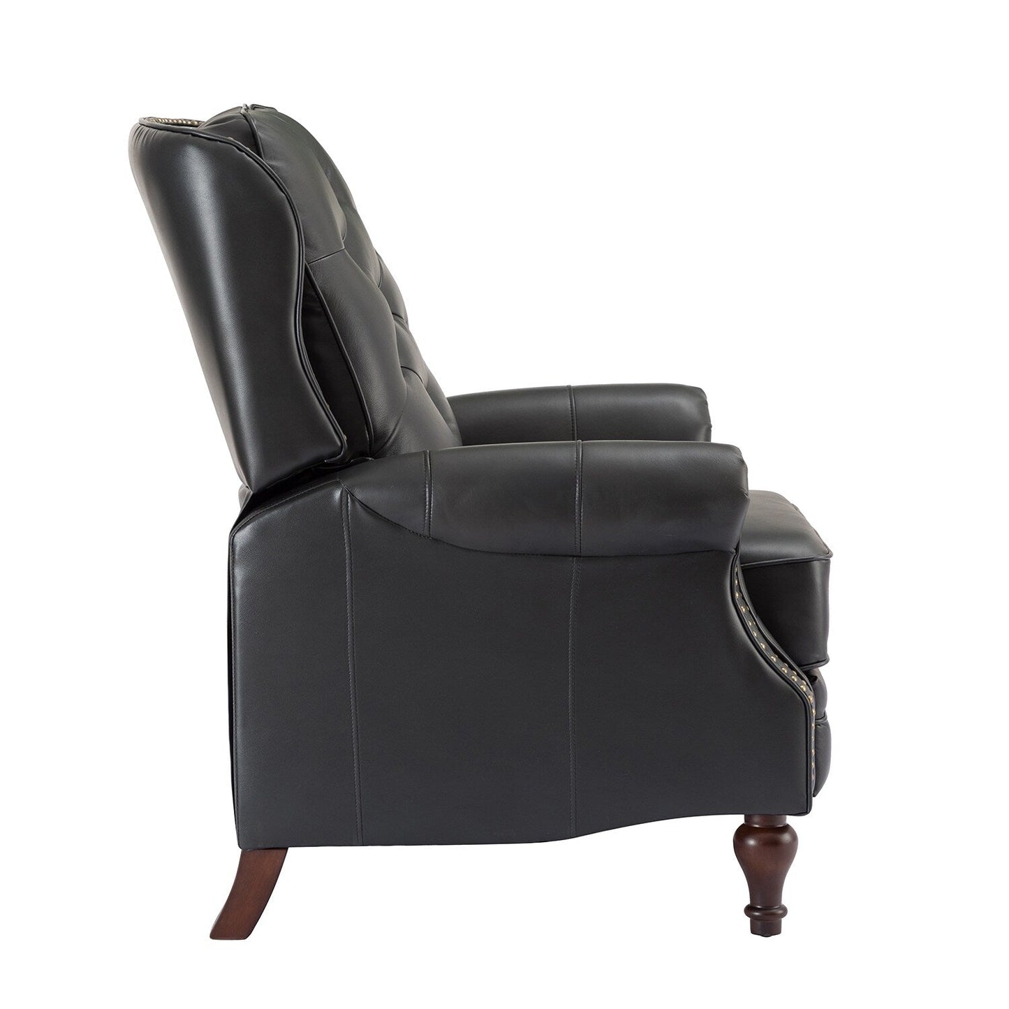 Nestor Mid Century Genuine Leather Recliner with Solid Wood Legs by HULALA HOME