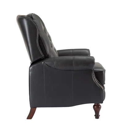 Nestor Mid Century Genuine Leather Recliner with Solid Wood Legs by HULALA HOME