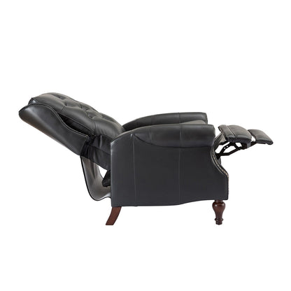 Nestor Mid Century Genuine Leather Recliner with Solid Wood Legs by HULALA HOME