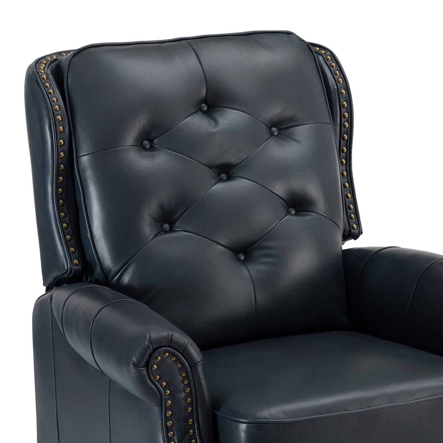 Nestor Mid Century Genuine Leather Recliner with Solid Wood Legs by HULALA HOME