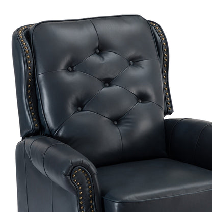 Nestor Mid Century Genuine Leather Recliner with Solid Wood Legs by HULALA HOME