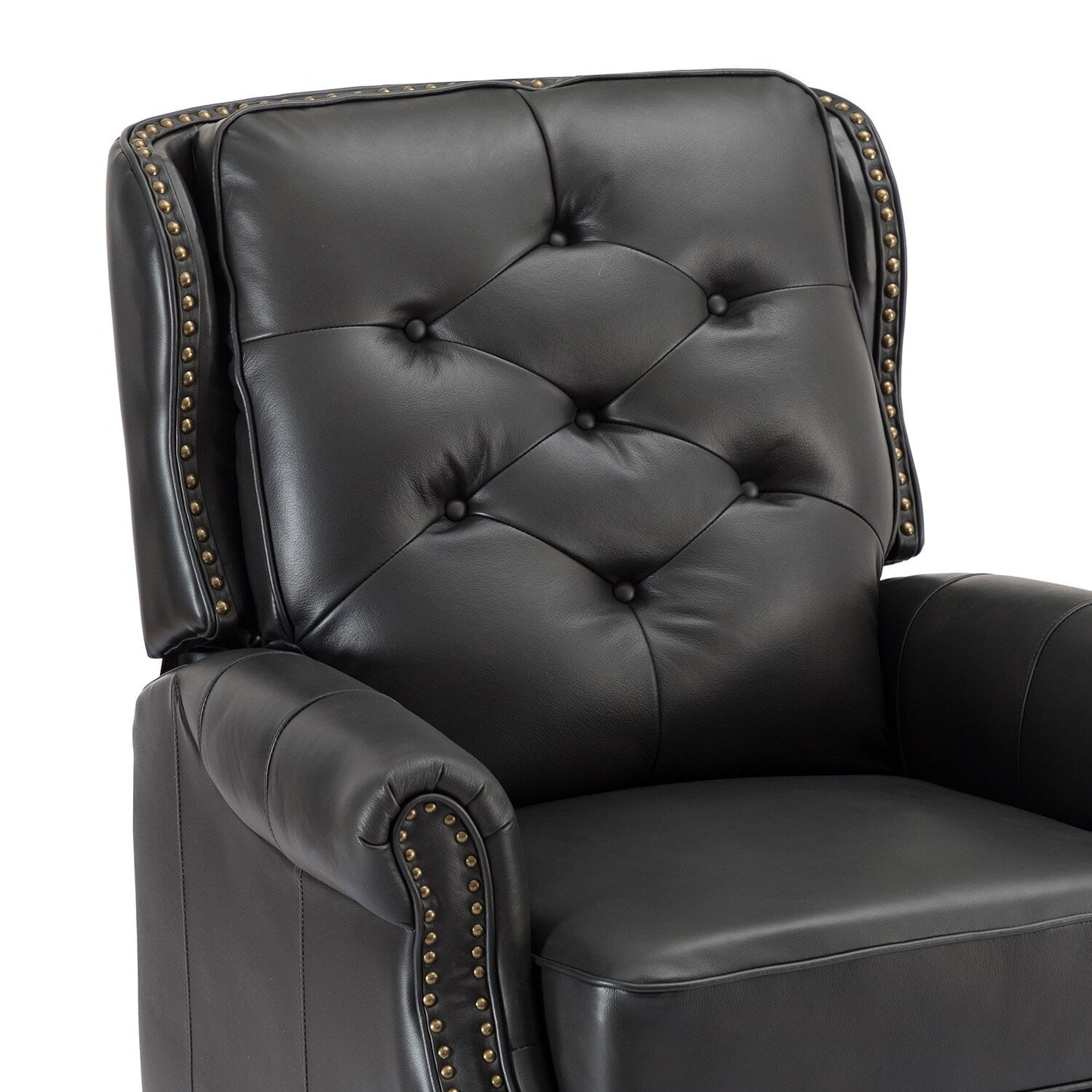 Nestor Mid Century Genuine Leather Recliner with Solid Wood Legs by HULALA HOME