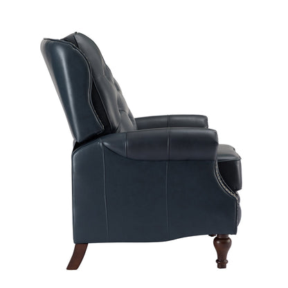 Nestor Mid Century Genuine Leather Recliner with Solid Wood Legs by HULALA HOME
