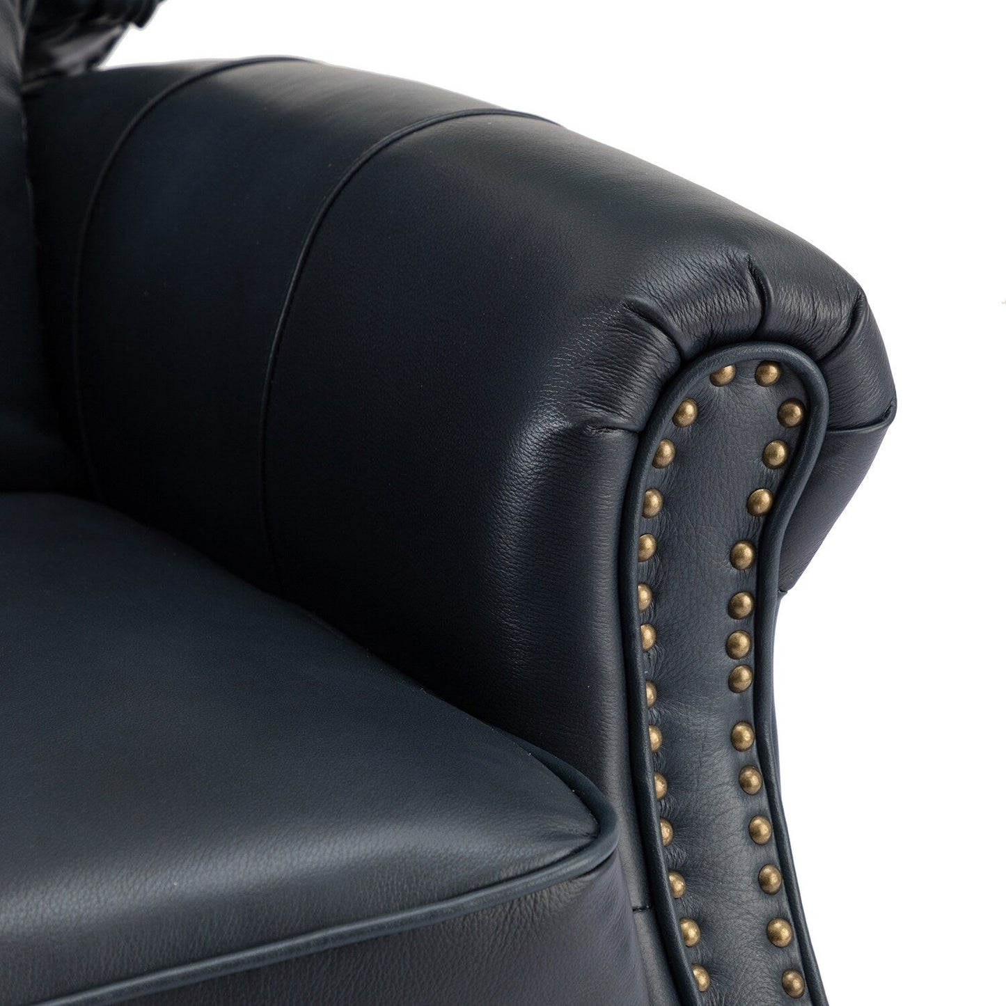 Nestor Mid Century Genuine Leather Recliner with Solid Wood Legs by HULALA HOME