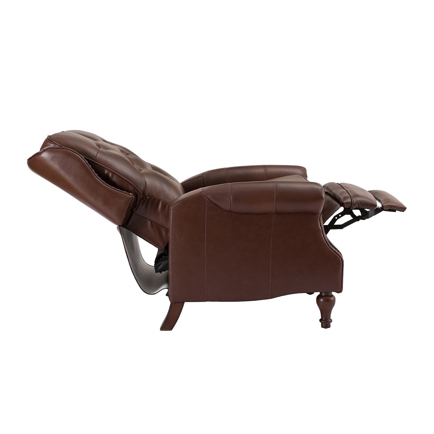 Nestor Mid Century Genuine Leather Recliner with Solid Wood Legs by HULALA HOME