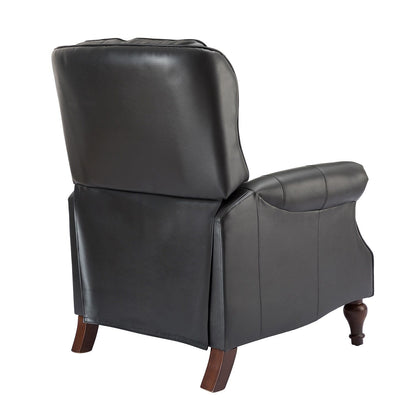 Nestor Mid Century Genuine Leather Recliner with Solid Wood Legs by HULALA HOME