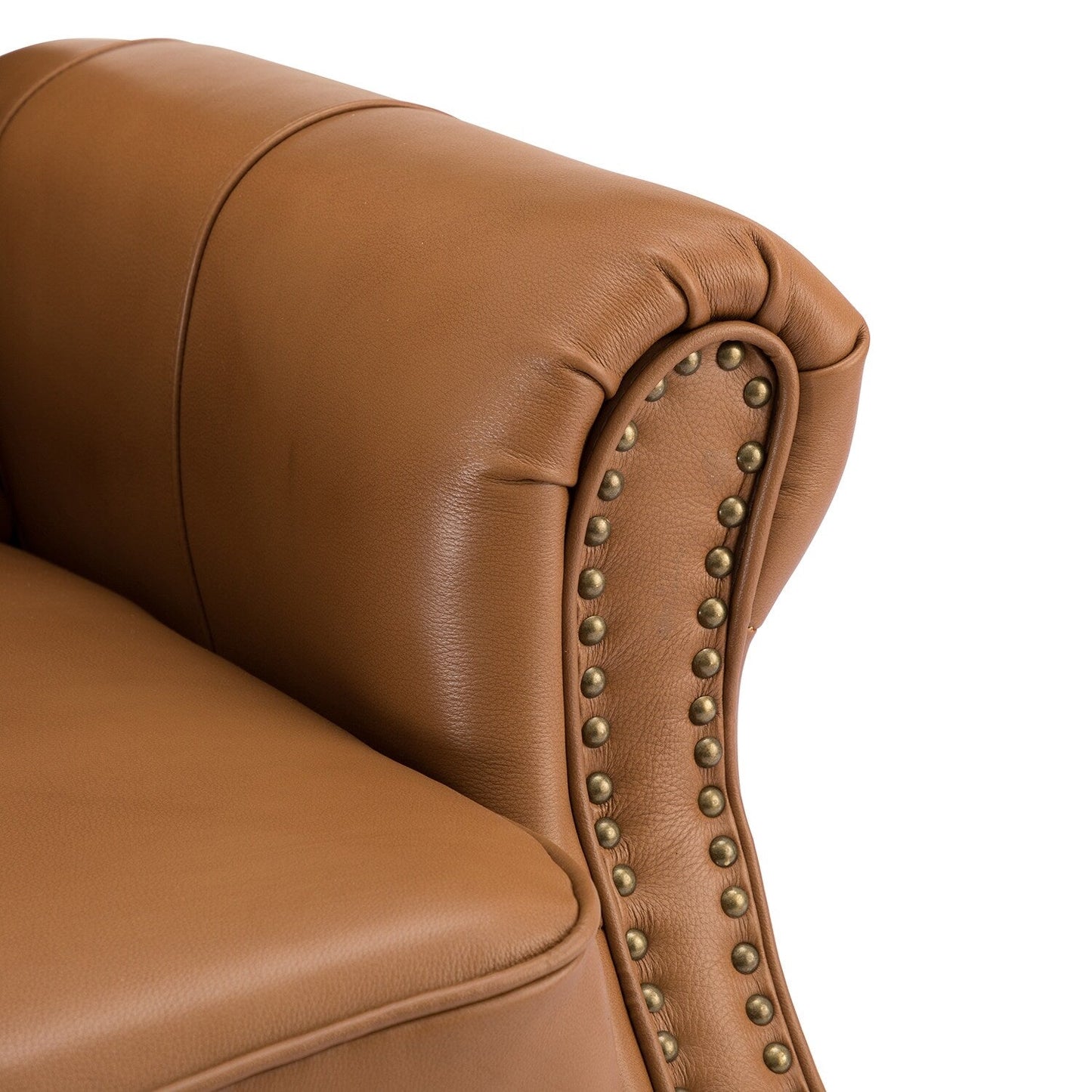 Nestor Mid Century Genuine Leather Recliner with Solid Wood Legs by HULALA HOME