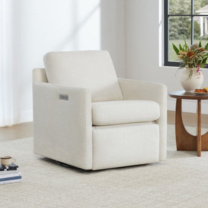 Nora Power Swivel Accent Chair Wall Hugger with Electric Footrests