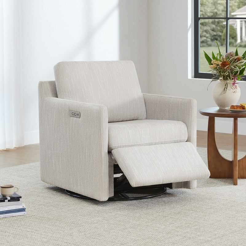 Nora Power Swivel Accent Chair Wall Hugger with Electric Footrests