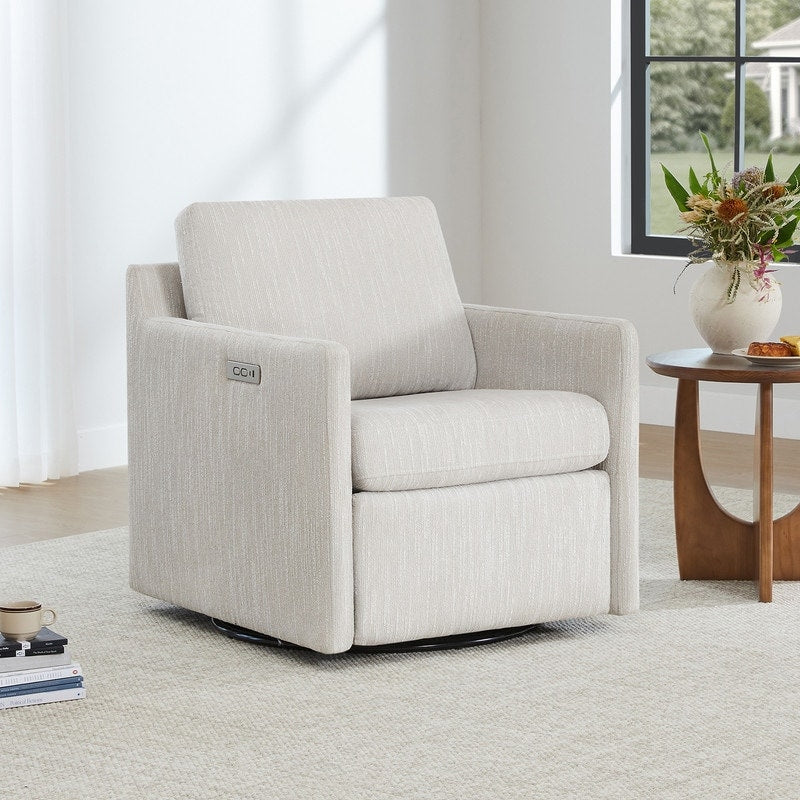 Nora Power Swivel Accent Chair Wall Hugger with Electric Footrests