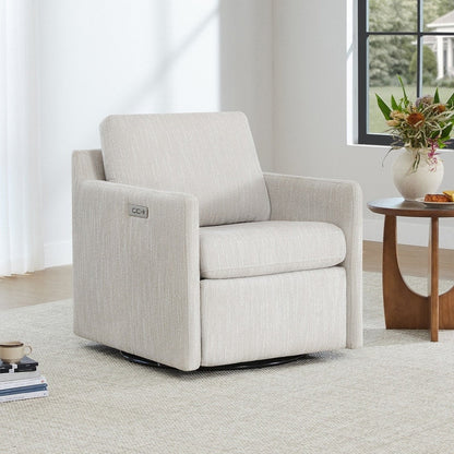Nora Power Swivel Accent Chair Wall Hugger with Electric Footrests