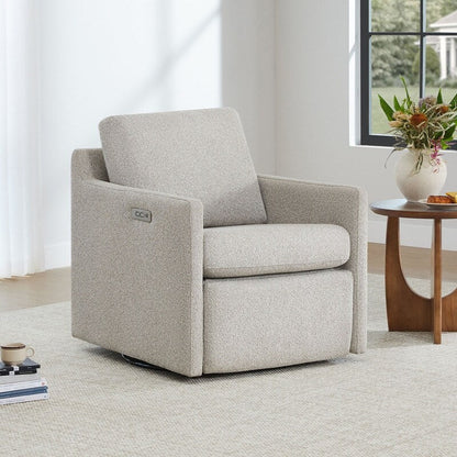 Nora Power Swivel Accent Chair Wall Hugger with Electric Footrests