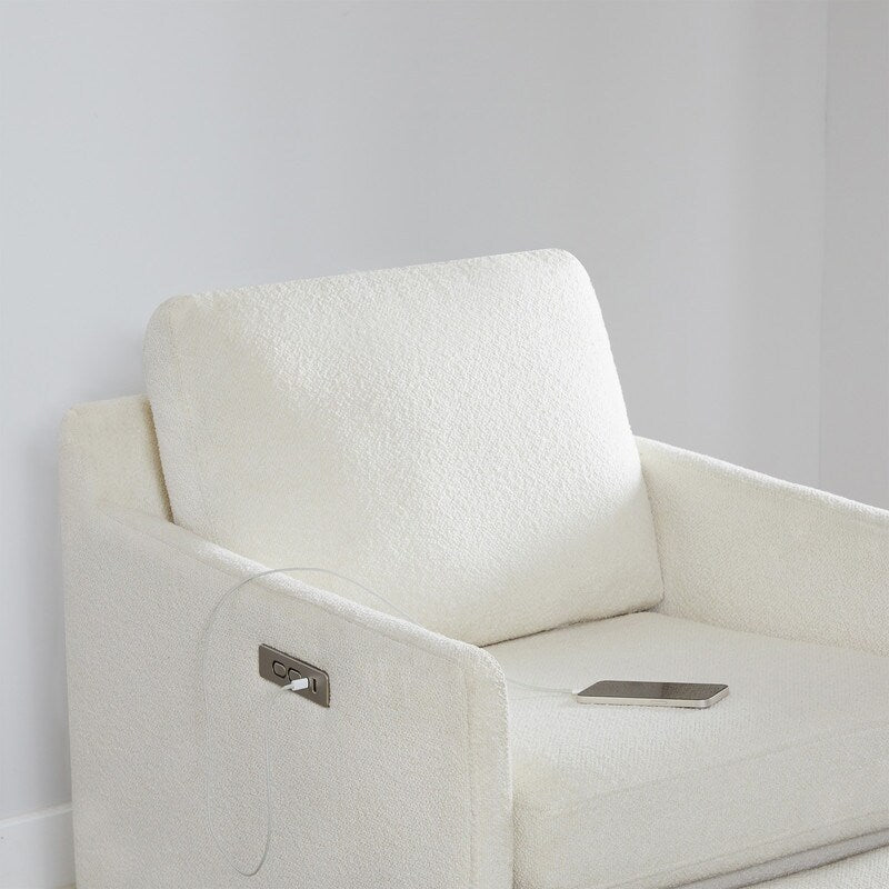 Nora Power Swivel Accent Chair Wall Hugger with Electric Footrests