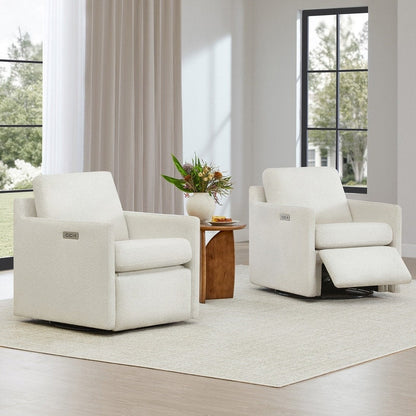 Nora Power Swivel Accent Chair Wall Hugger with Electric Footrests