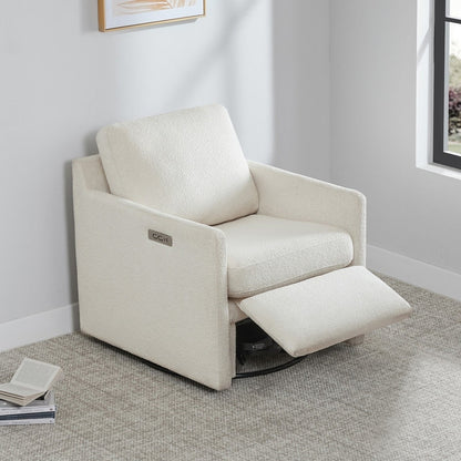 Nora Power Swivel Accent Chair Wall Hugger with Electric Footrests
