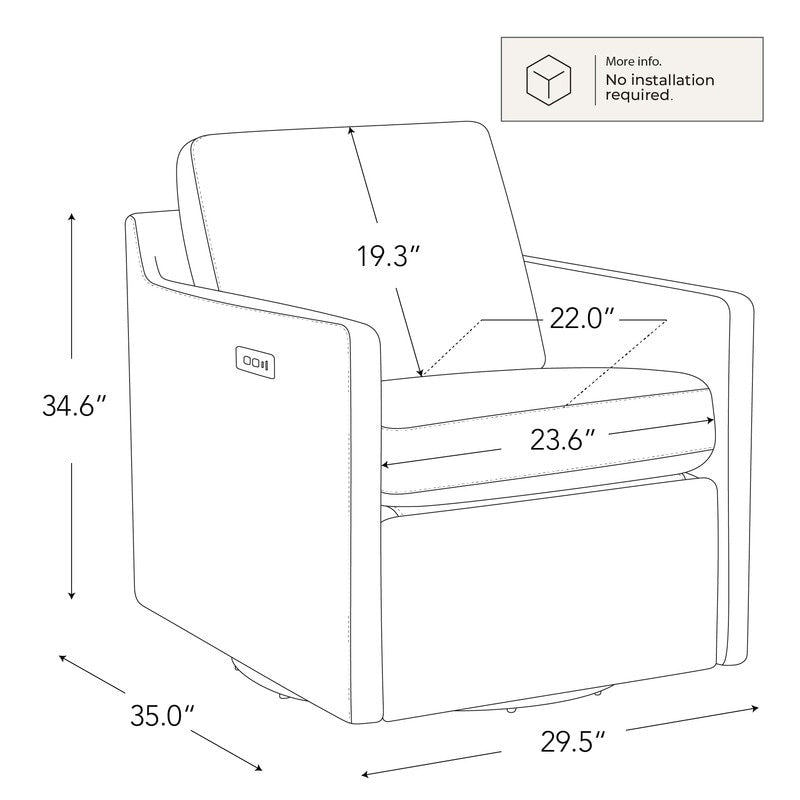 Nora Power Swivel Accent Chair Wall Hugger with Electric Footrests