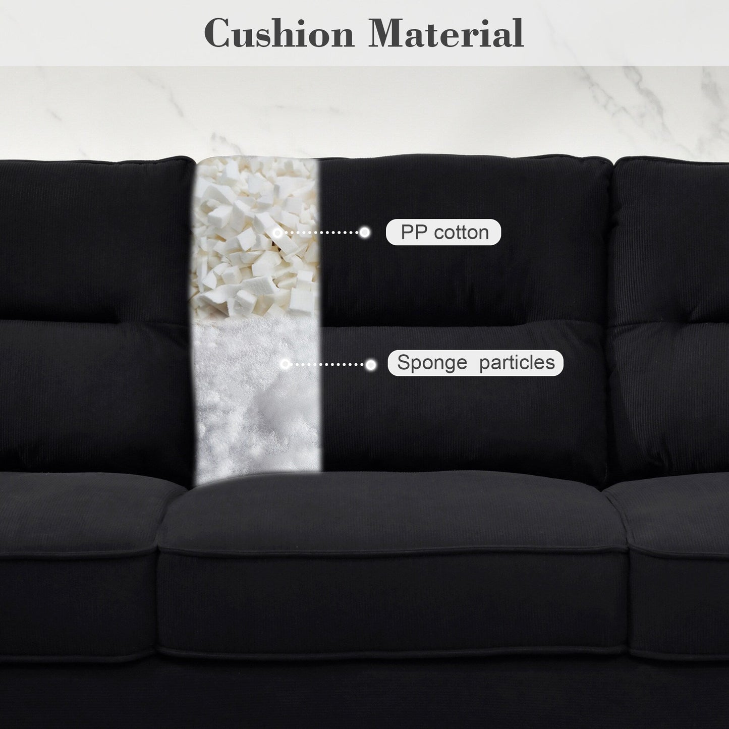 OVIOS Fluffy Cushion Wood Leg Indoor Sofa
