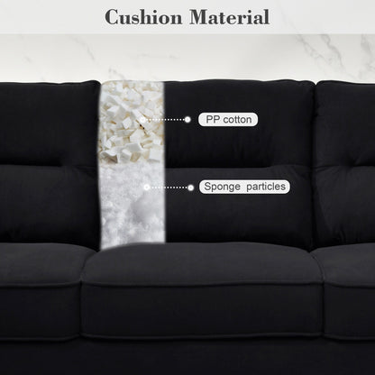 OVIOS Fluffy Cushion Wood Leg Indoor Sofa