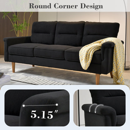 OVIOS Fluffy Cushion Wood Leg Indoor Sofa