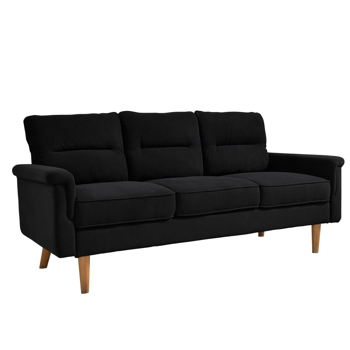 OVIOS Fluffy Cushion Wood Leg Indoor Sofa