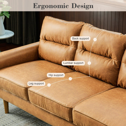 OVIOS Fluffy Cushion Wood Leg Indoor Sofa
