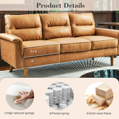 OVIOS Fluffy Cushion Wood Leg Indoor Sofa