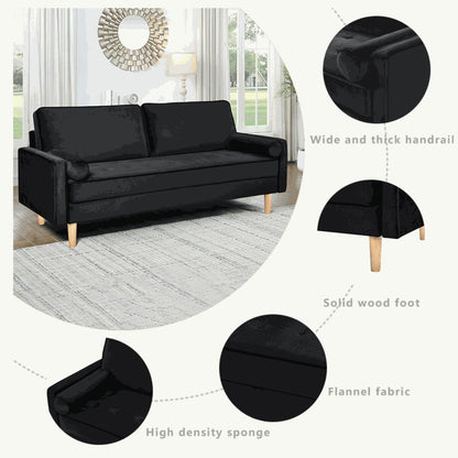 Oaks Aura Velvet Furniture Fabric Loveseat, Multicolor Choice Simple Small House Sofa, Straight Row American Retro Fabric Couch