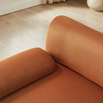 Orange 105 Large 3 Seater Modular Sectional Sofa, with Movable Ottoman, Deep Seat Cloud Sofa, Solid Wood Frame