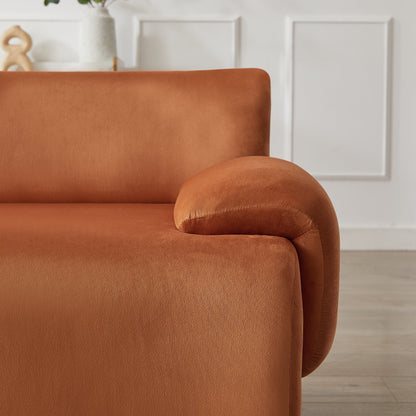 Orange 105 Large 3 Seater Modular Sectional Sofa, with Movable Ottoman, Deep Seat Cloud Sofa, Solid Wood Frame