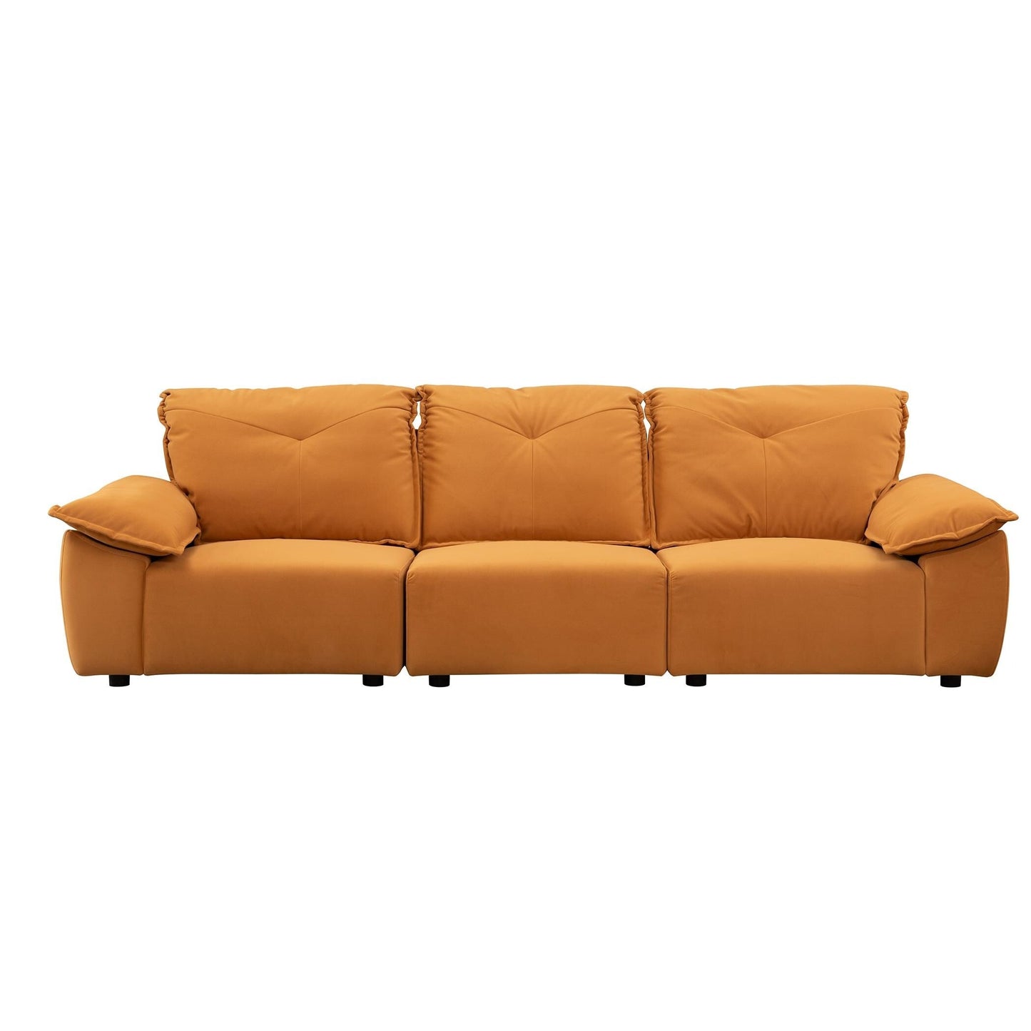Orange 3-seater Sofa with Removable Pillowcase