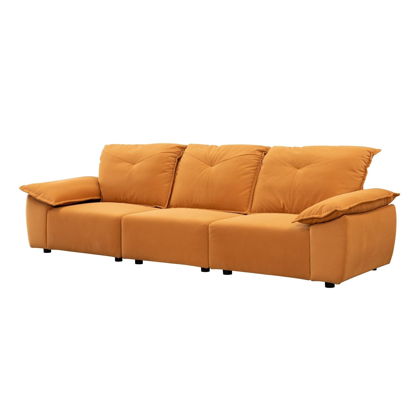 Orange 3-seater Sofa with Removable Pillowcase