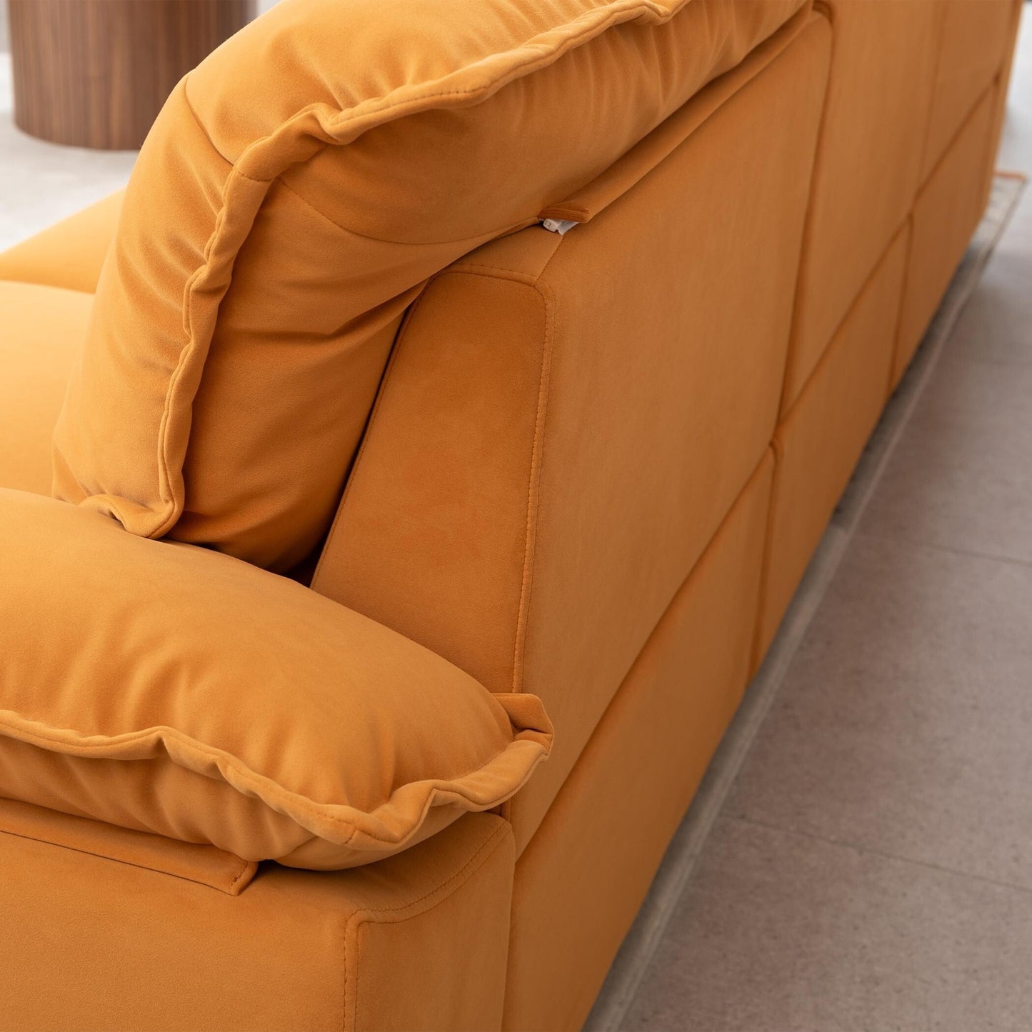 Orange 3-seater Sofa with Removable Pillowcase
