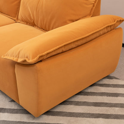 Orange 3-seater Sofa with Removable Pillowcase