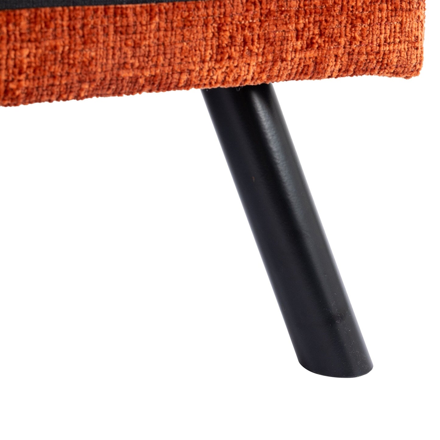 Orange 75.6 Chenille Convertible Loveseat Futon Sofa Bed with Metal Legs for Living Room