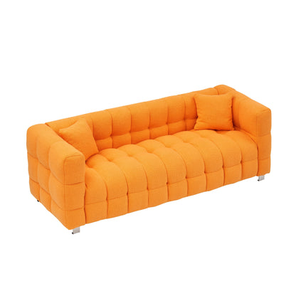 Orange 80 Teddy 3-Seater Sofa with Two Pillows and Sturdy Hardware Foot