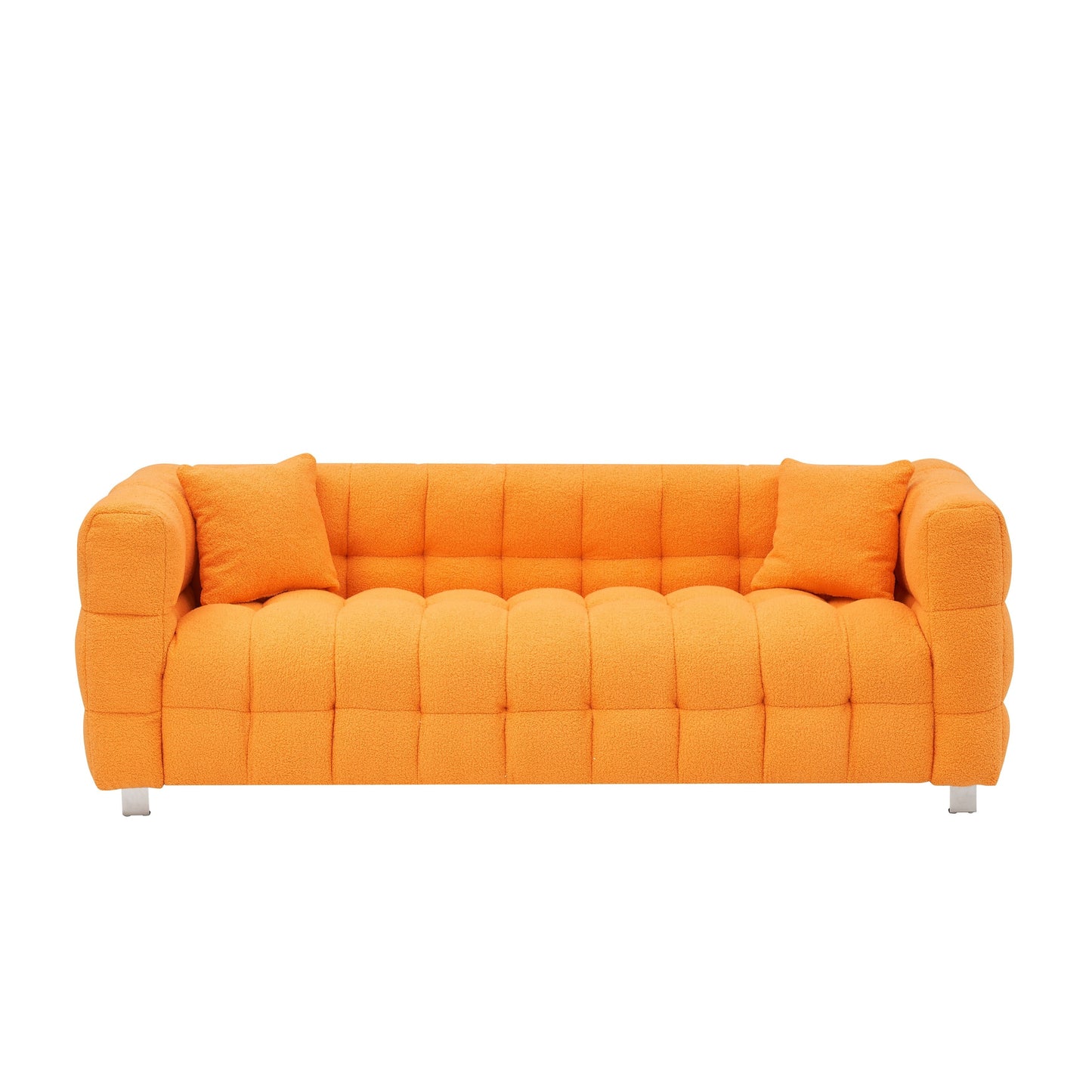 Orange 80 Teddy 3-Seater Sofa with Two Pillows and Sturdy Hardware Foot