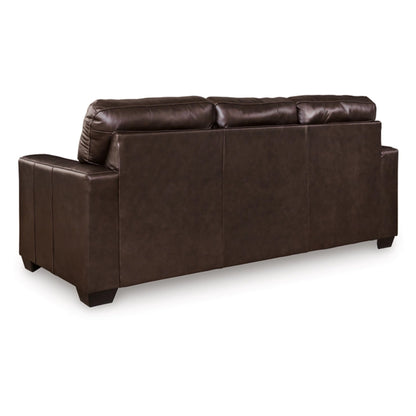 Orion Queen Sofa Sleeper, 85 Inch Dark Brown Real and Faux Leather