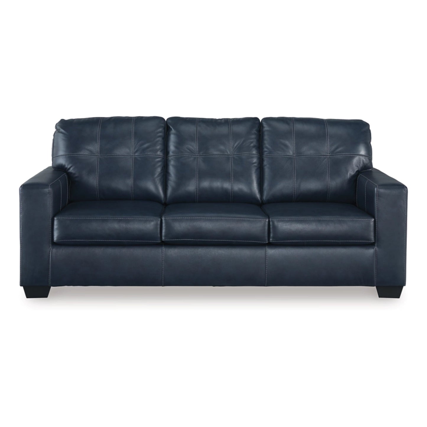 Orion Queen Sofa Sleeper, 85 Inch Ocean Blue Real and Faux Leather