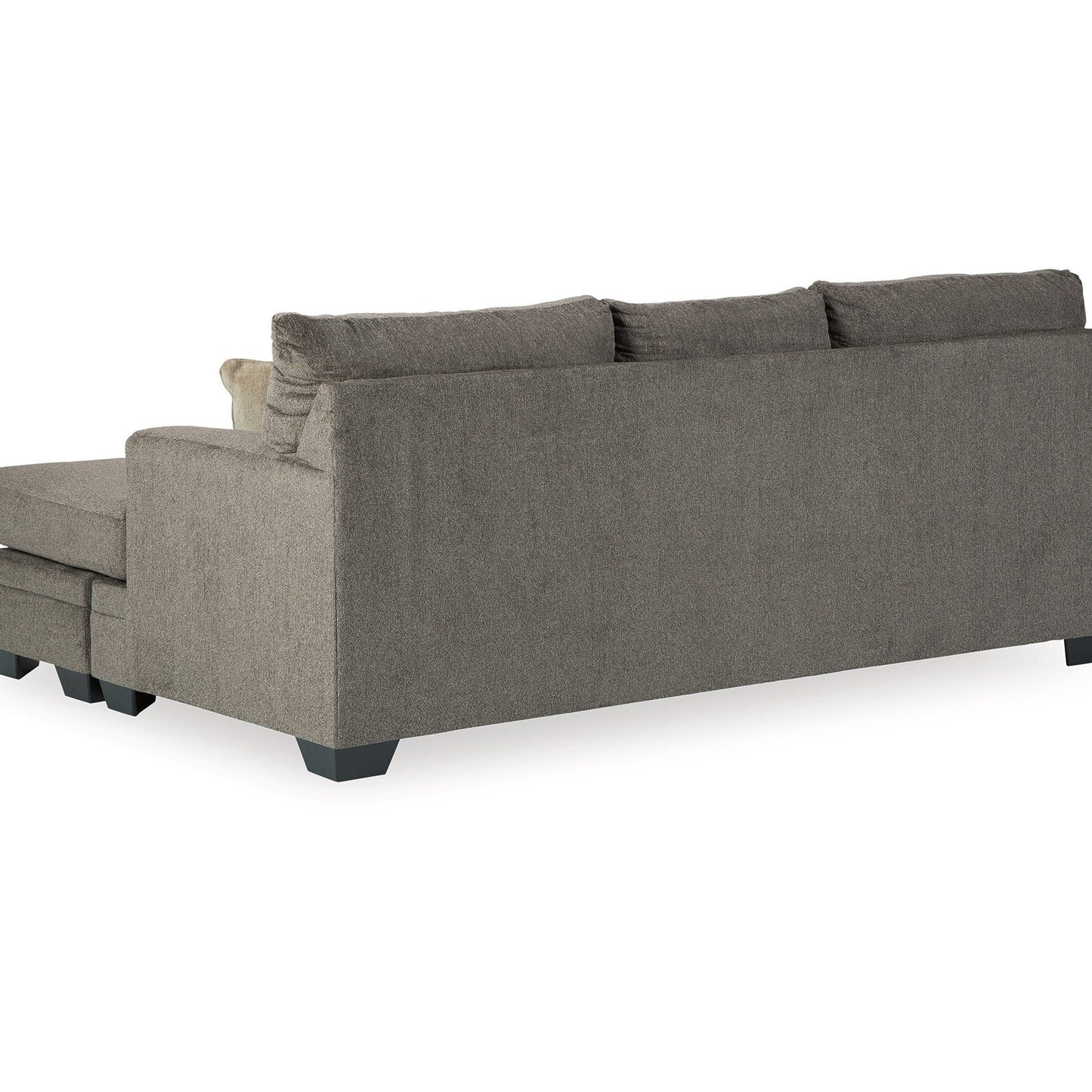 Orsten Sofa Chaise, Slate Gray Chenille, 4 Throw Pillows, 92 Inch