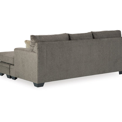 Orsten Sofa Chaise, Slate Gray Chenille, 4 Throw Pillows, 92 Inch