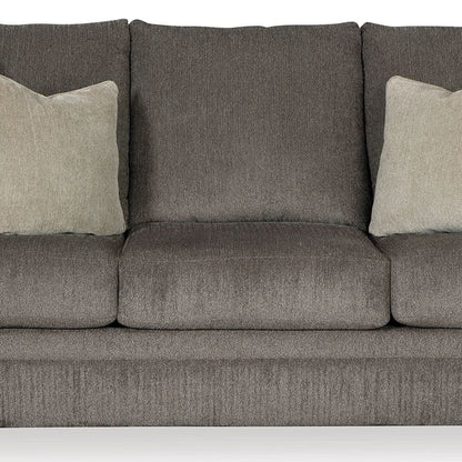 Orsten Sofa, Slate Gray Polyester, 4 Accent Throw Pillows, 92 Inch