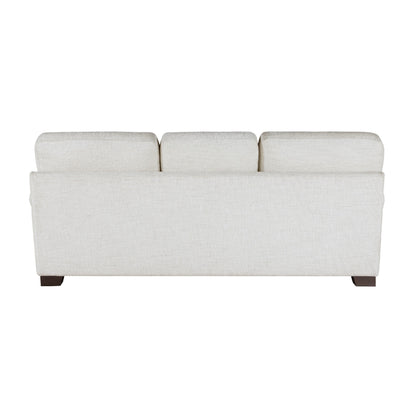 Osy Sofa with 4 Accent Pillows, 91 Inch, Soft Ivory Chenille