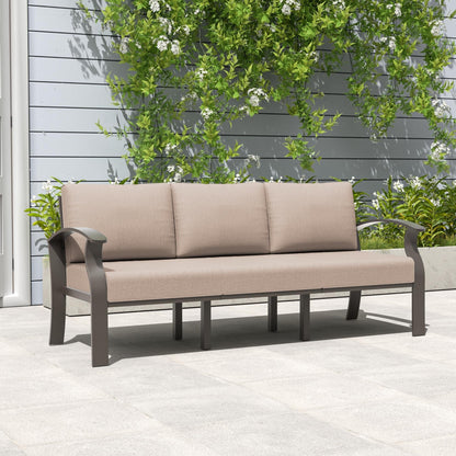 Outdoor Aluminum Couch Settee with Sand Cushions