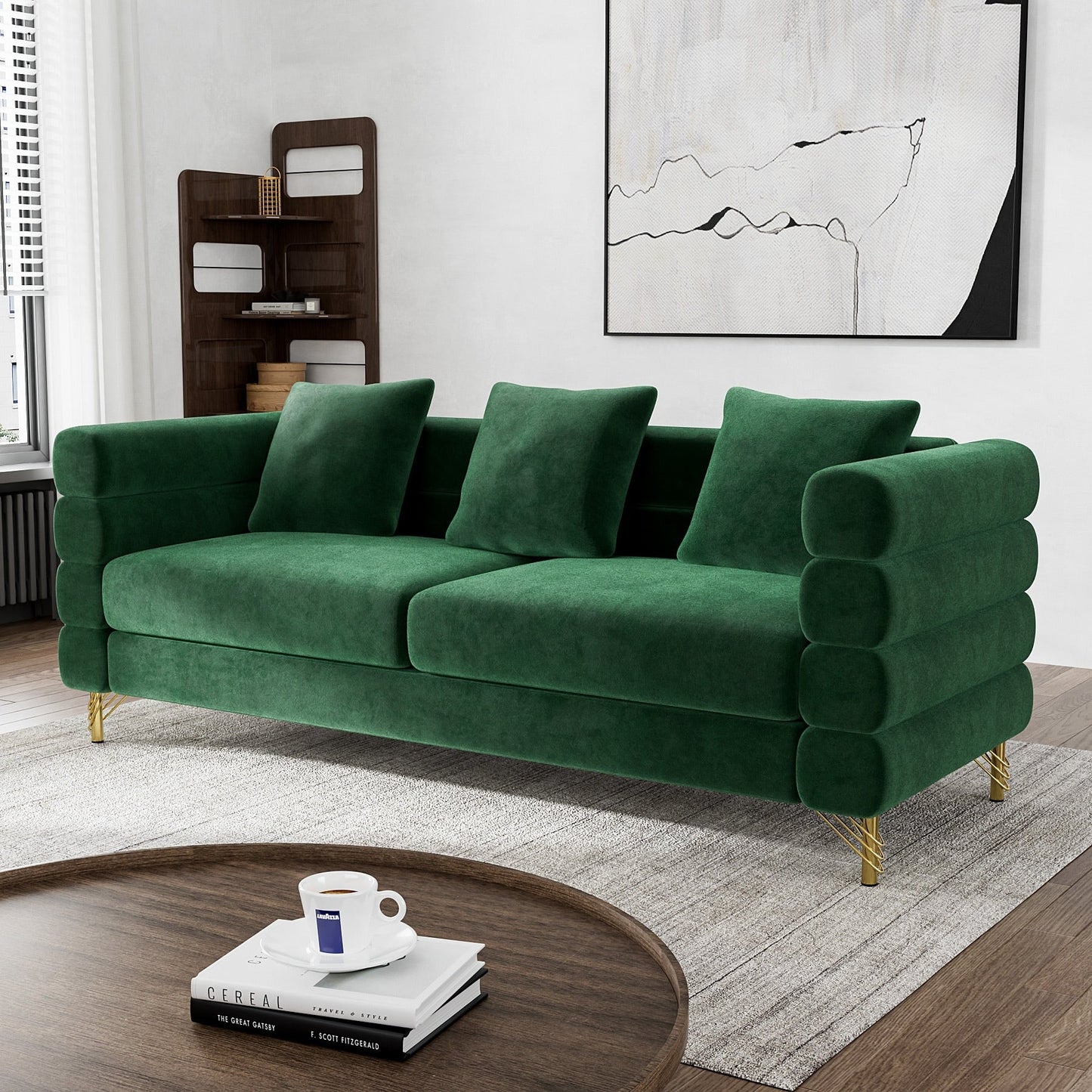 Ouyessir Mid Century Sofa Couch for Bedroom, Living Room, Lounges, Office, Apartment