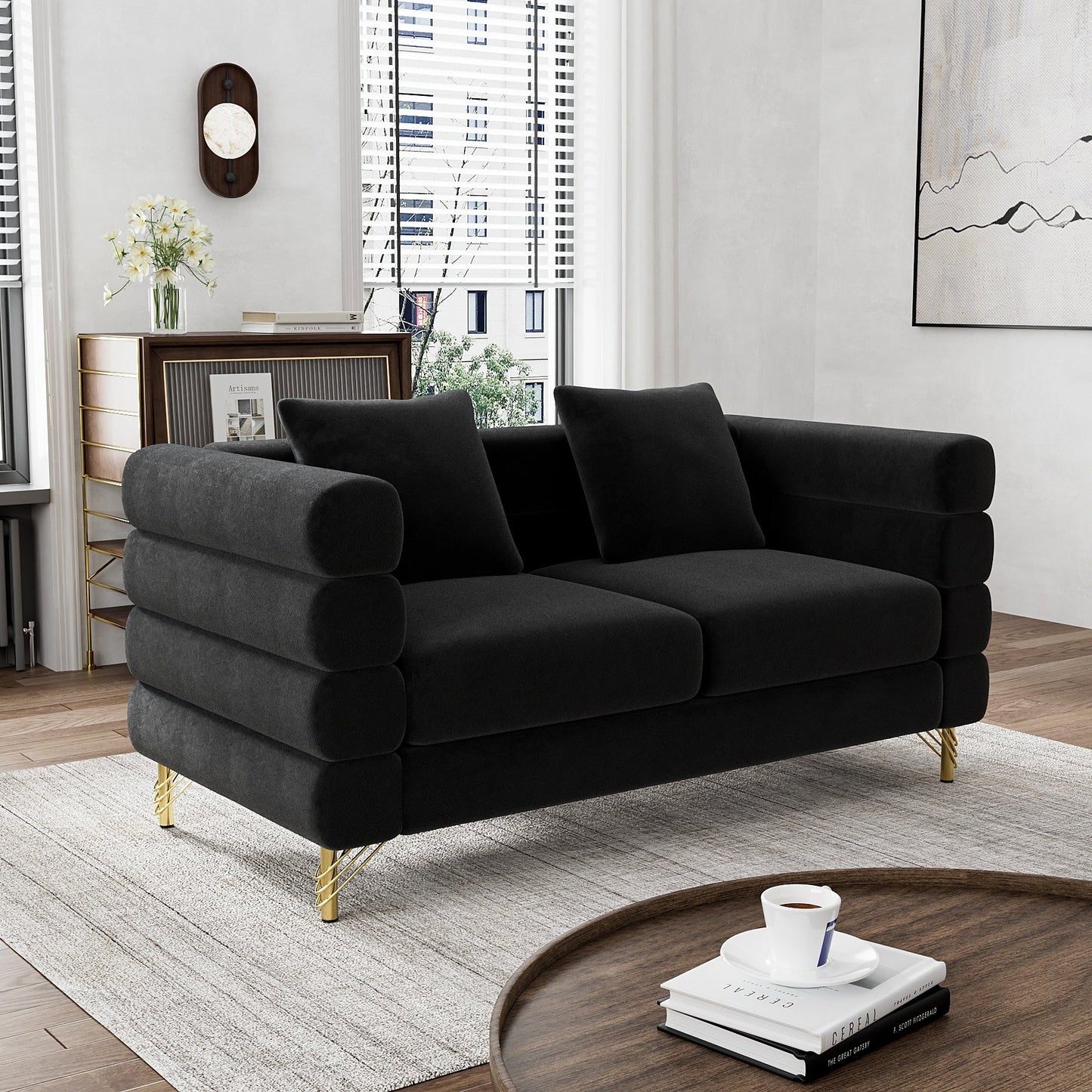 Ouyessir Mid Century Sofa Couch for Bedroom, Living Room, Lounges, Office, Apartment