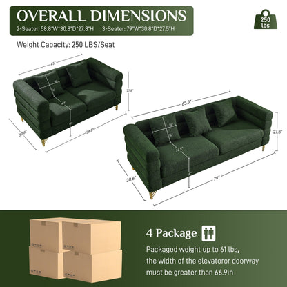 Ouyessir Mid Century Sofa Couch for Bedroom, Living Room, Lounges, Office, Apartment
