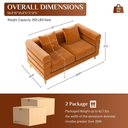 Ouyessir Mid Century Sofa Couch for Bedroom, Living Room, Lounges, Office, Apartment