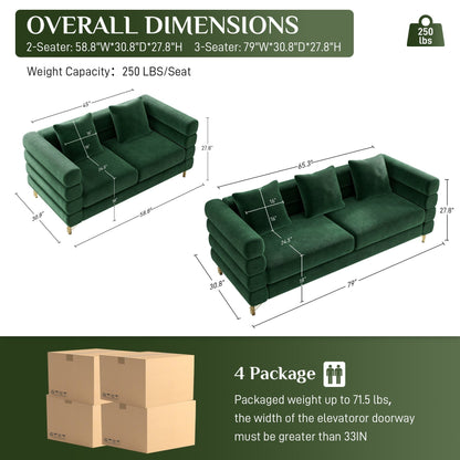 Ouyessir Mid Century Sofa Couch for Bedroom, Living Room, Lounges, Office, Apartment