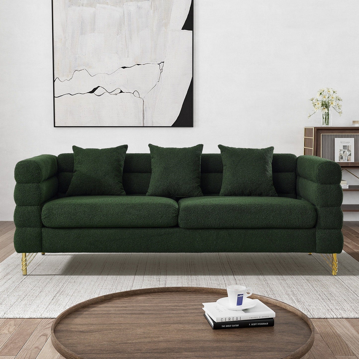 Ouyessir Mid Century Sofa Couch for Bedroom, Living Room, Lounges, Office, Apartment