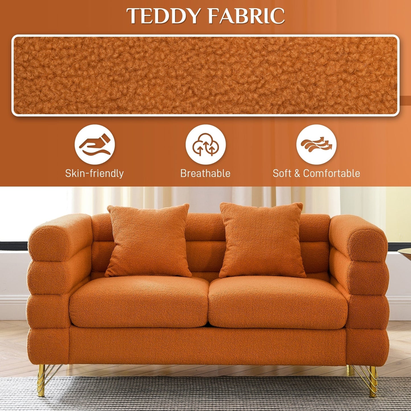 Ouyessir Mid Century Sofa Couch for Bedroom, Living Room, Lounges, Office, Apartment
